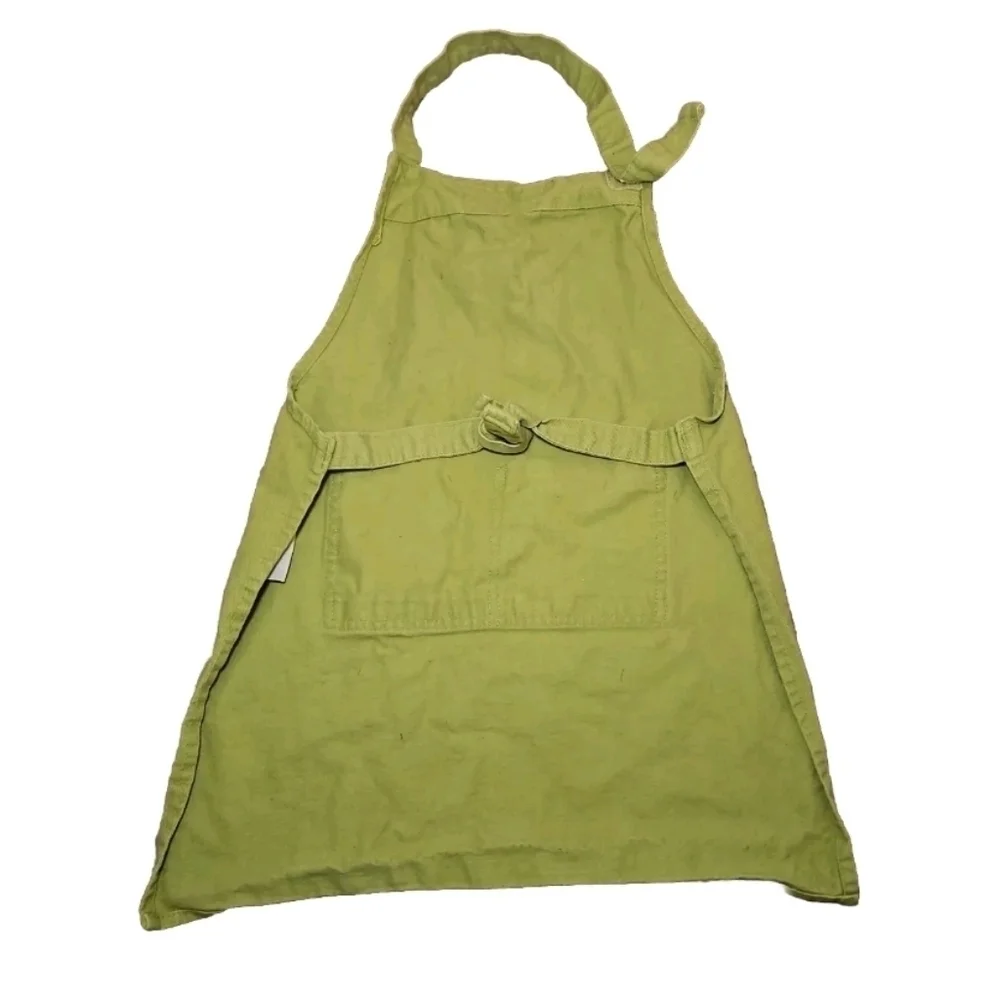 Williams Sonoma Adult & Kid Matching Green Apron Cooking Craft Garden Set
